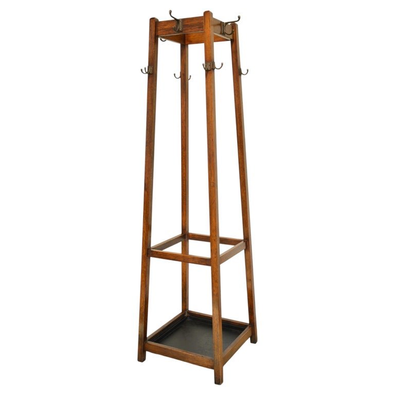 Antique English Arts and Crafts Hall Stand Coat Stand Rack